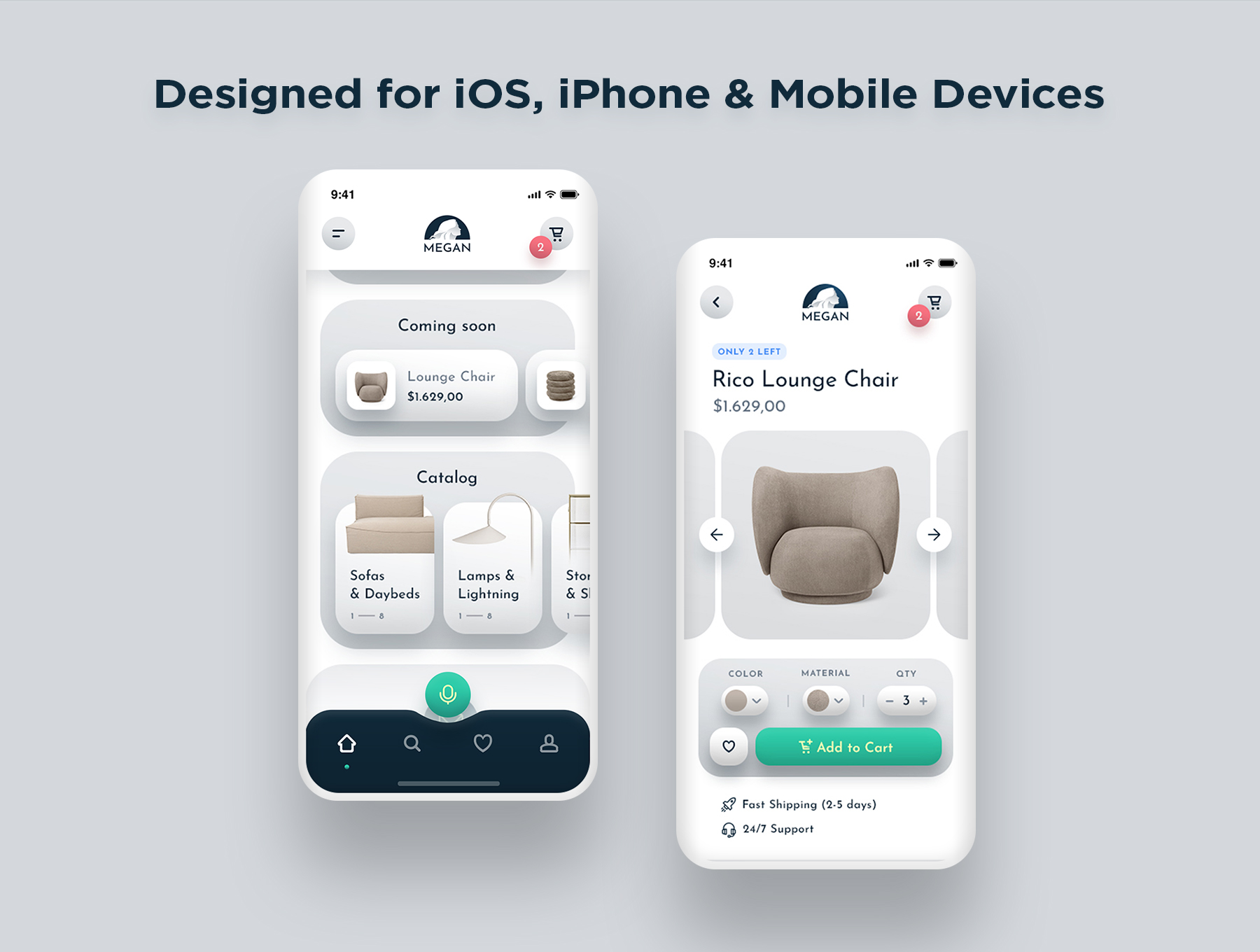 Megan Mobile UI Kit