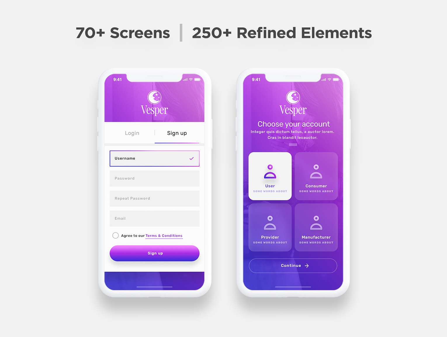 Vesper Mobile UI Kit